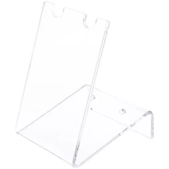 Plymor Clear Acrylic 2 Pen Display Holder (Angled-Front for Label), 4.25" H x 3" W x 3.25" D {2}