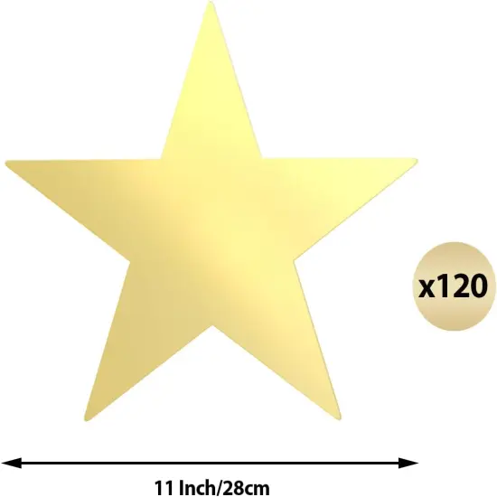11 Inch Large Gold Stars Cutouts Gold Stars Party Decoration {3}