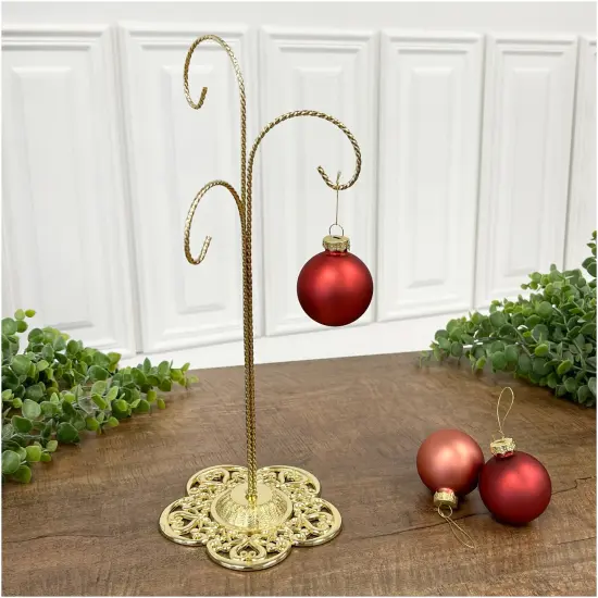 Bard's Filigree 3 Arm Gold-toned Ornament Stand, 12.75" H x 5" W x 5" D {4}