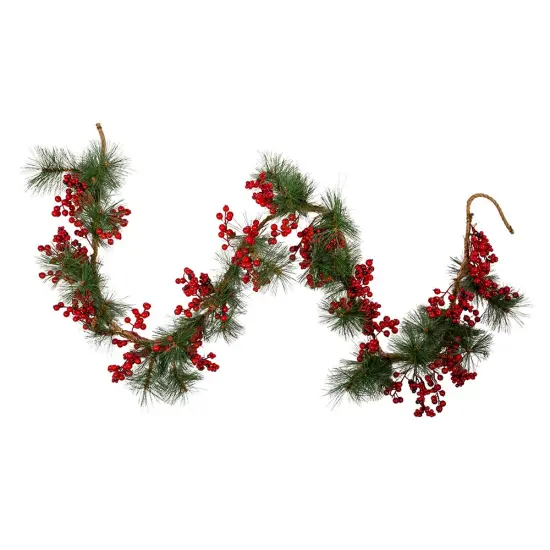 Kurt Adler 6-Foot x 12-Inch Berry Rope Garland {1}