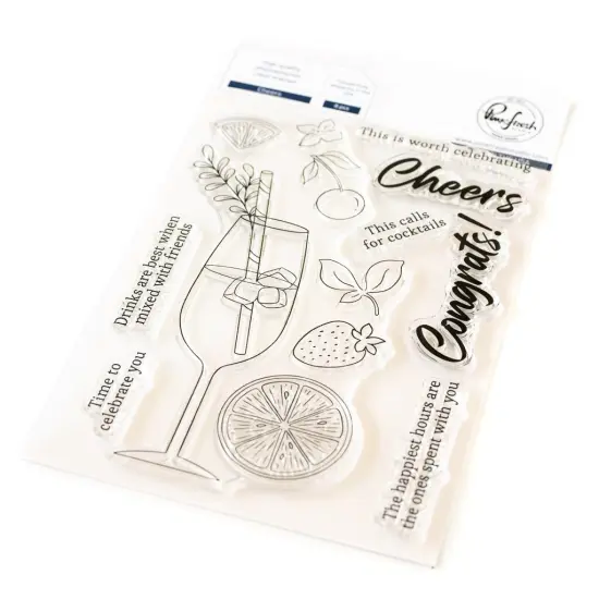 Pinkfresh Studio Clear Stamp Set 4"X6"-Cheers {1}