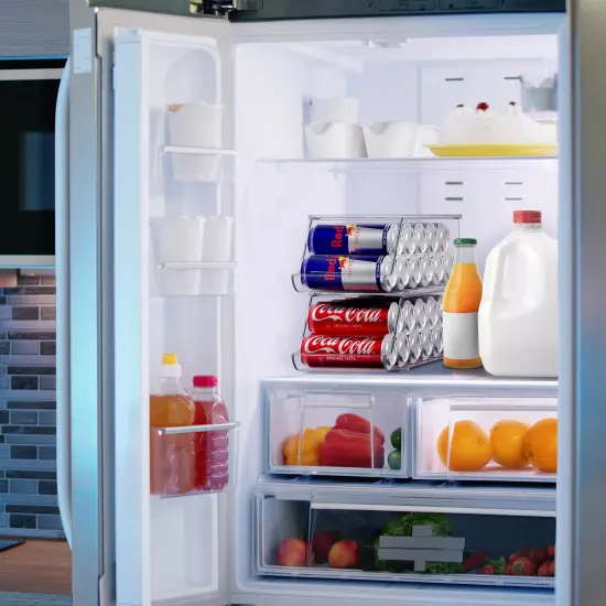 Sorbus Skinny Soda Can Organizer with Lids 2 Pack - Stackable Slim Can Holder Drink Dispenser {3}