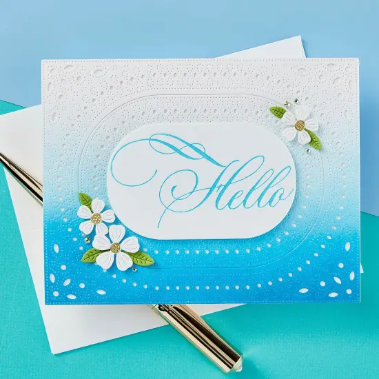 Spellbinders Press Plate By Paul Antonio-Copperplate Hello {5}