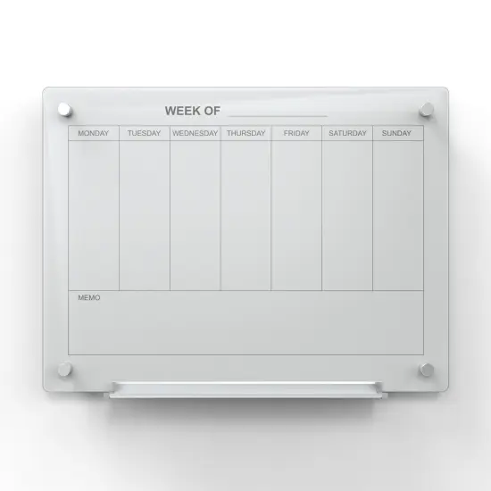 Audio-Visual Direct Magnetic Glass Weekly Calendar & Planner Dry-Erase Board Set White {10}
