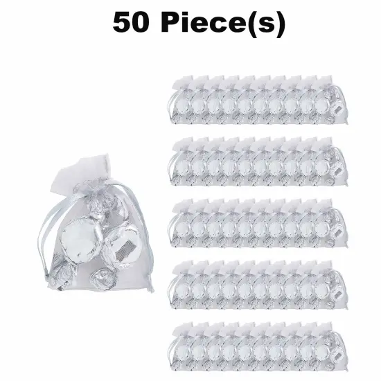 Bulk 50 Pc. Mini Organza Drawstring Treat Bags Silver {1}