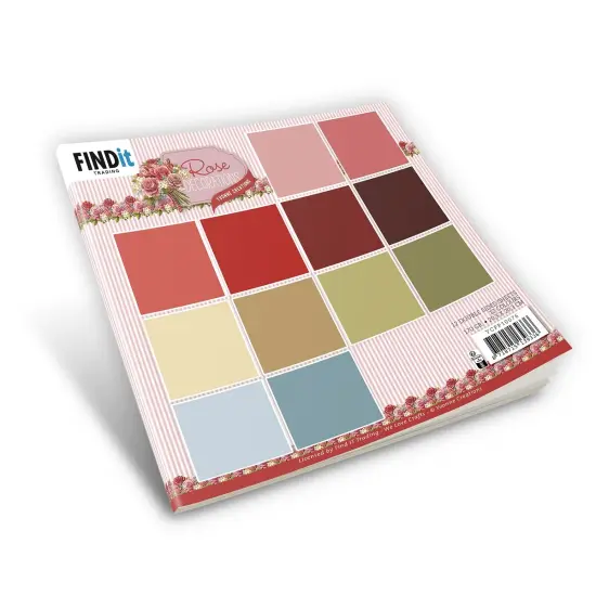 Find It Trading Yvonne Creations Paper Pack 8"X8" 12/Pkg-Solid Colors, Rose Decorations {1}