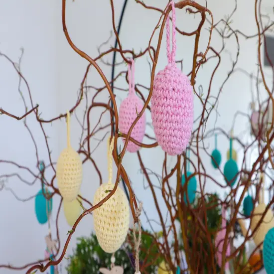 Hoooked Amigurumi DIY Kit W/Eco Barbante Yarn-Happy Easter Hanging Eggs {3}