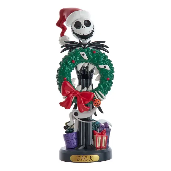 Kurt Adler 10-Inch Disney© Nightmare Before Christmas Jack Skellington With Wreath Nutcracker {1}