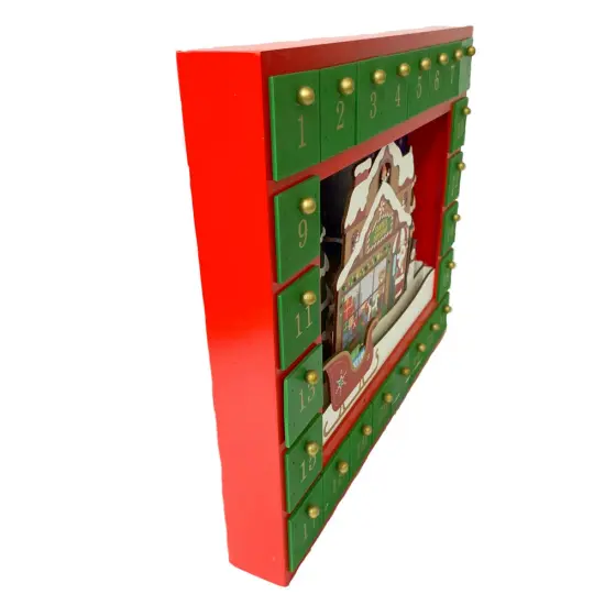 Kurt Adler 14.3-Inch Battery-Operated Santa Toy Shop Advent Calendar {2}