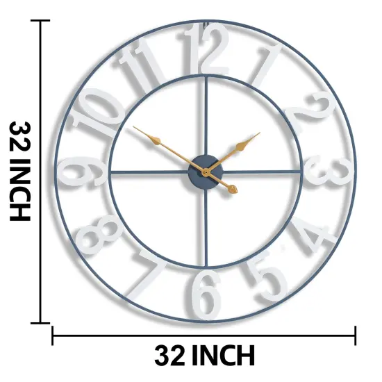 Sorbus Large Wall Clock - 32 inch (81 CM) Battery Operated Analog Wall Clock Decorative for Living Room and Kitchen White {3}