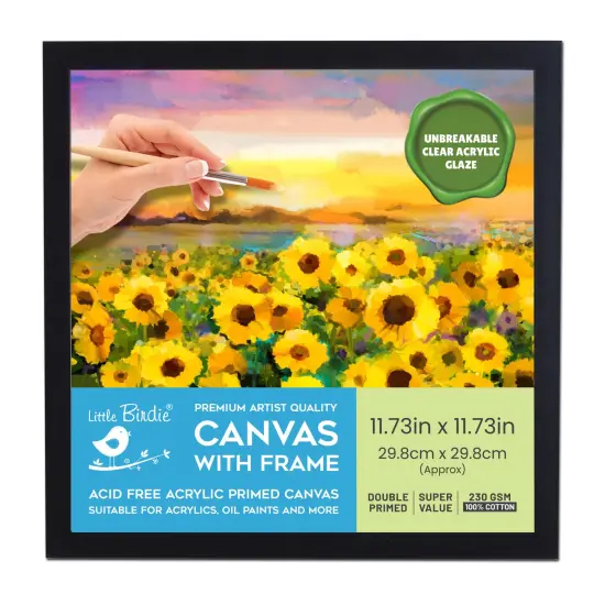 Little Birdie Frame With Canvas Panel 12"X12" 1/Pkg-Narrow Black {1}