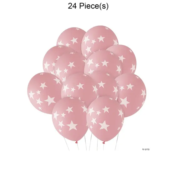 Stars 11" Latex Balloons 24 Pc Pink {1}