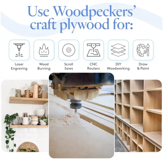 Baltic Birch Plywood, 24 x 24 Inch, B/BB Grade Sheets, 1/2, 1/4 or 1/8 Inch Thick| Woodpeckers {5}