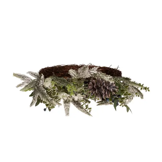 Kurt Adler 24-Inch Un-Lit Decorated Rattan Wreath with Blueberries {6}