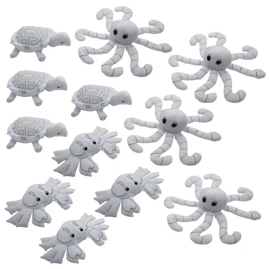 Color-Me&trade; Fabric Sea Life Creatures, 8" - 10", 3 Designs (Pack of 12) {1}