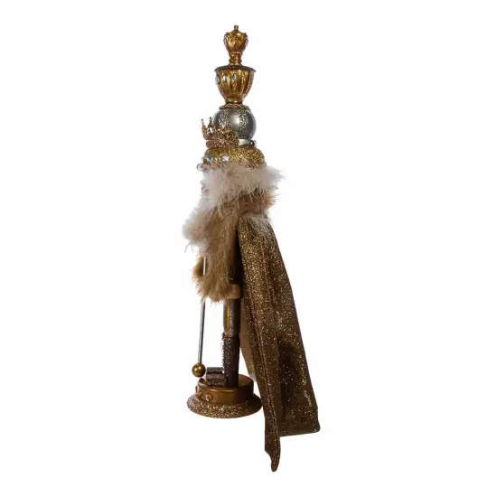 Kurt Adler 17.5-Inch Hollywood Gold with Fuzzy Cape King Nutcracker {3}