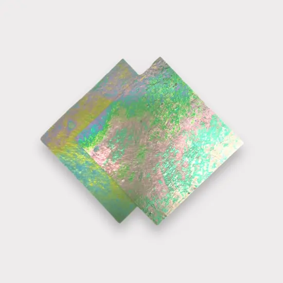 Olive Green Luminescent COE 96 Fusible Glass Sheets / Mosaic Squares - 2 Pack {1}