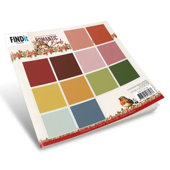 Find It Trading Berries Beauties Paper Pack 8"X8" 12/Pkg-Solid Colors, Romantic Birds {1}