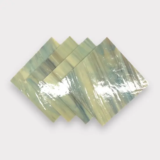 Black Oyster Pearl Prisma COE 96 Fusible Glass Sheets / Mosaic Squares - 4 Pack {2}