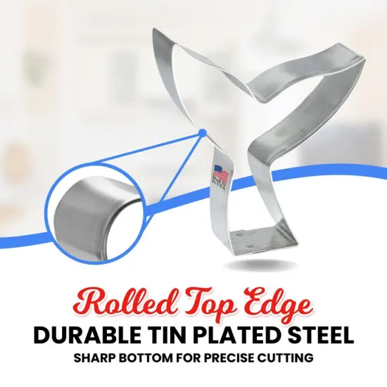 CookieCutter.Com Whale Mermaid Tail Cookie Cutter 3.75 in, Tin Plate Steel, Handmade in USA {4}