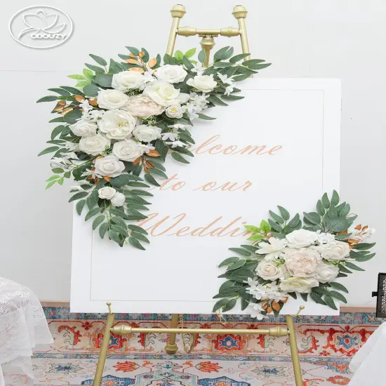Pack of 2 Wedding Arch Decorations Artificial Hanging Flowers Floral Swag {2}