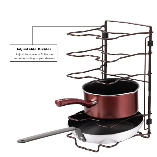 2PCS Pots and Pans Organizer Adjustable Kitchen Cabinet Organizer and Storage {2}