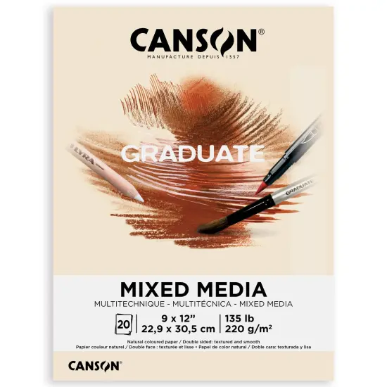 Canson Graduate Toned Mixed Media Pad Natural 9"x12"-20 sheets {1}