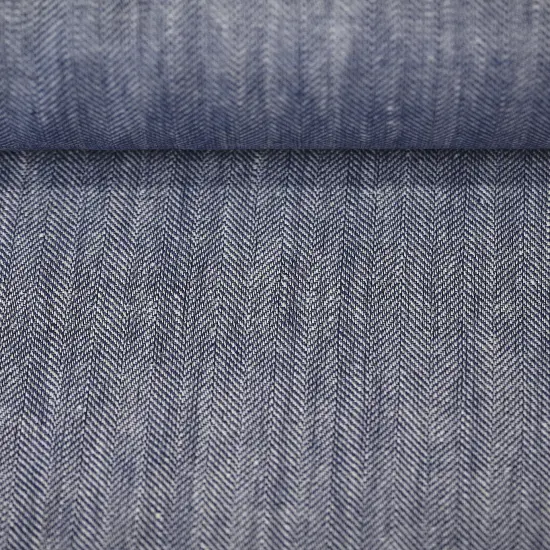 1 Yard Linen Novelty Herringbone Yarn Dyed Fabric Royal Color 54" Width {1}