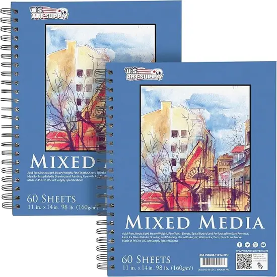 2 Pack 11"x14"(60 Sheets) Mixed Media Sketchbook {1}