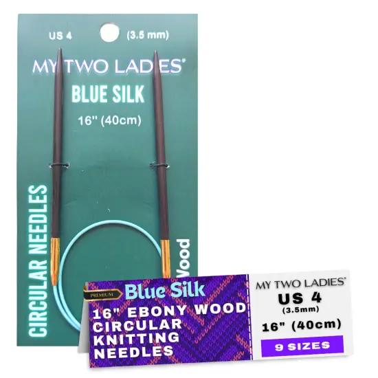 Blue Silk | 16" Circular Knitting Needles | Ebony | 9 Sizes {7}