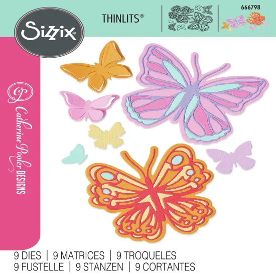 Sizzix Thinlits Die Set By Catherine Pooler 9/Pkg-Spring Wings {1}