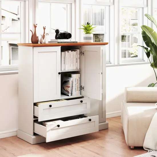 Kitchen Storage Cabinet with 3 Doors 2 Drawers and Adjustable Shelf {2}