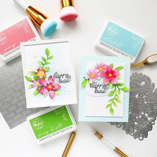 Pinkfresh Studio Stencils 5/Pkg-Fresh Florals {3}