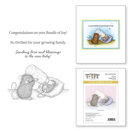 House Mouse Cling Rubber Stamp-Bundle Of Joy {6}