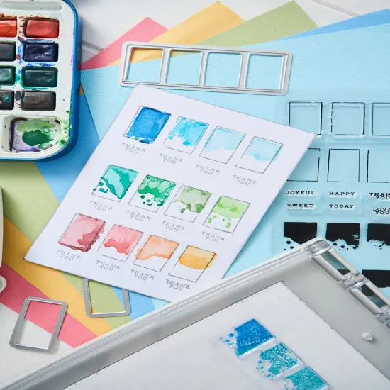 Sizzix Clear Stamps W/Framelits Dies By 49 And Market-Painted Palettes {5}