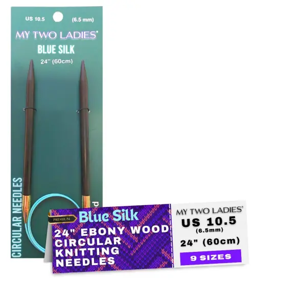 Blue Silk | 24" Circular Knitting Needles | Ebony | 9 Sizes {1}