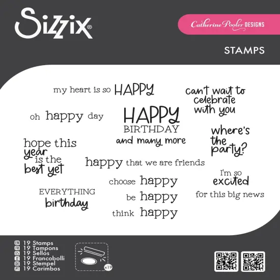 Sizzix Clear Stamp Set 21/Pkg by Catherine Pooler-Happy Everything {1}