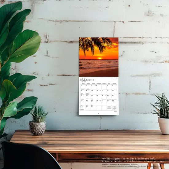 Beaches | 2026 7 x 14 Inch (Hanging) Monthly Mini Wall Calendar {5}