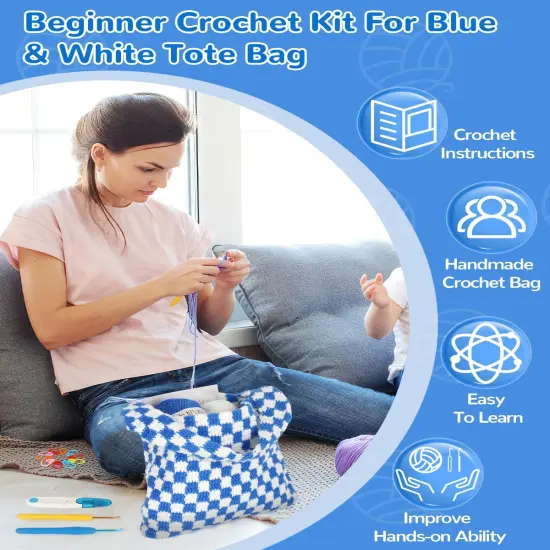 Beginner Crochet Bag Kit with Instructions & Enough Yarn {3}