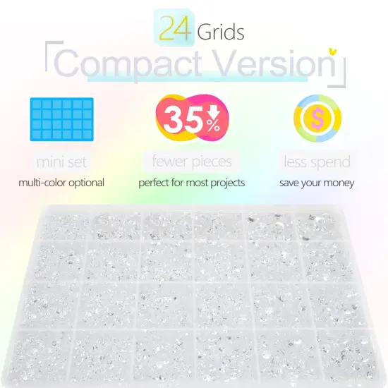 Transparent Clear Flatback Resin Rhinestones with Glue (2mm-6mm) {2}