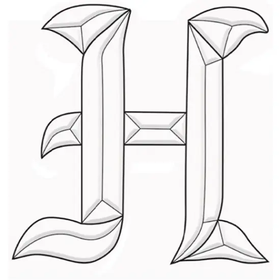 6-1/8" x 5-3/8" Exquisite Clear Glass Letter H Bevel Cluster BLH {1}
