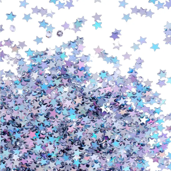30g Star Confetti with Sparkles Silver Stars {1}