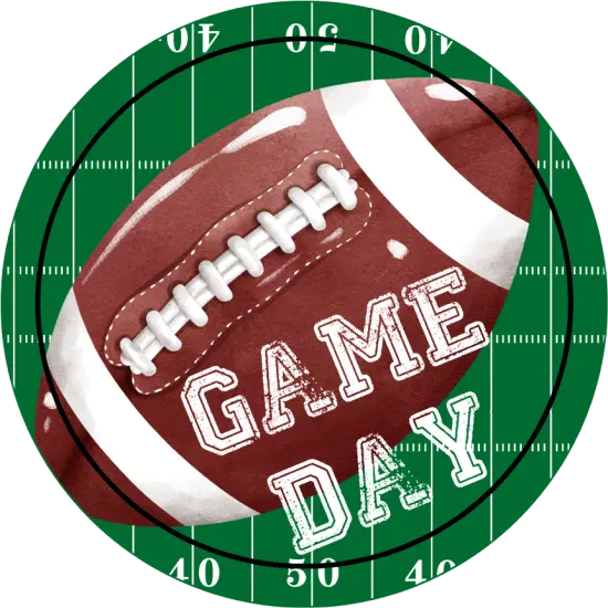 Game Day Football Round Sign {2}