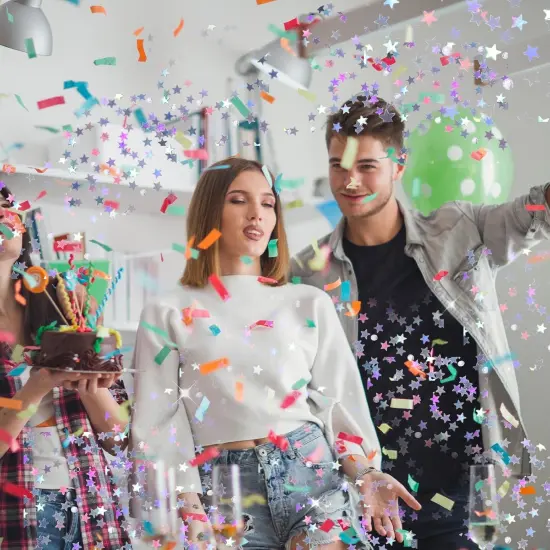 30g Star Confetti with Sparkles Silver Stars {5}