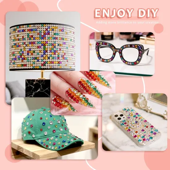 28000 Pcs 3mm Flatback Resin Rhinestones with Tweezers - Rainbow Colors {3}