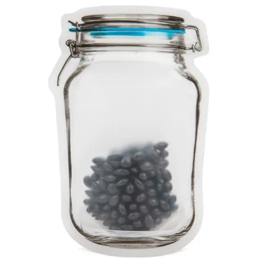 Clamp Lid Jar Shaped Pouch 3 9/16" x 2 1/16" x 5 7/8" 25 pack JARSM {1}
