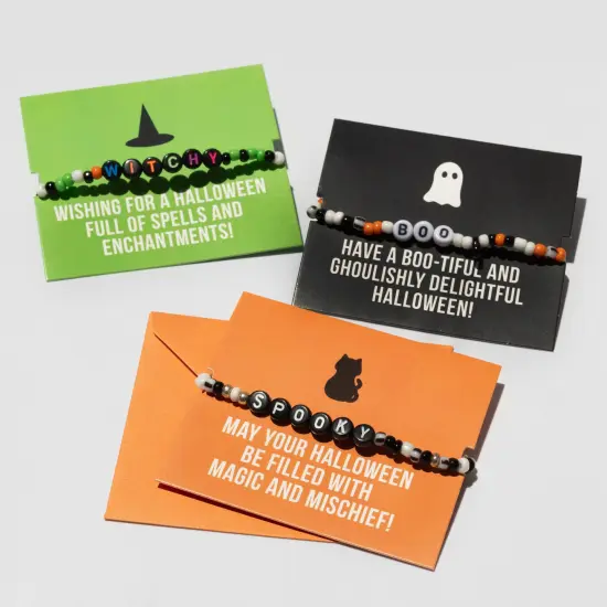 Halloween Greeting Bracelet Exchange Cards Set of 12 {1}