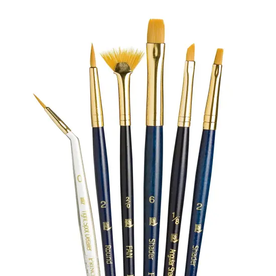 Princeton Real Value Golden Taklon Short Handle Brush Set-6/Pkg {3}