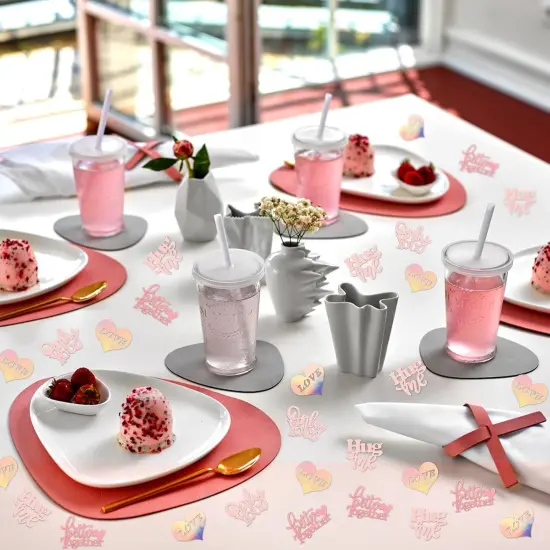 100 PCS Valentine's Day Confetti - Hug Pink {5}