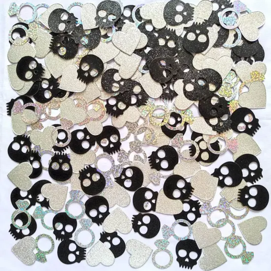 Skull Ring & Heart Confetti for Gothic Bachelorette Party Gothic {1}